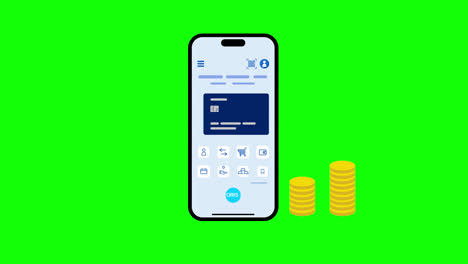 online-mobile-Banking-saving-coin-pile-stack-icon-Animation-loop-motion-graphics-video-transparent-background-with-alpha-channel